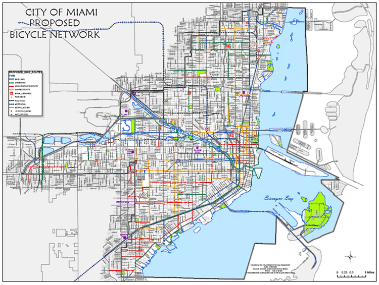 Approved Bicycle Action Plan Map for the City of Miami