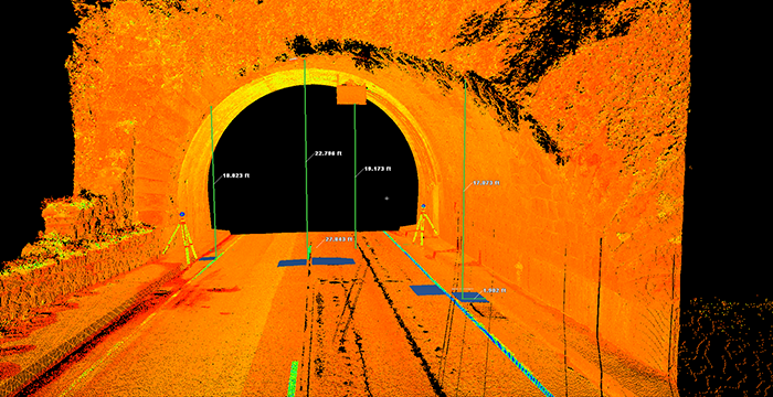 Lidar scan of a tunnel entrance