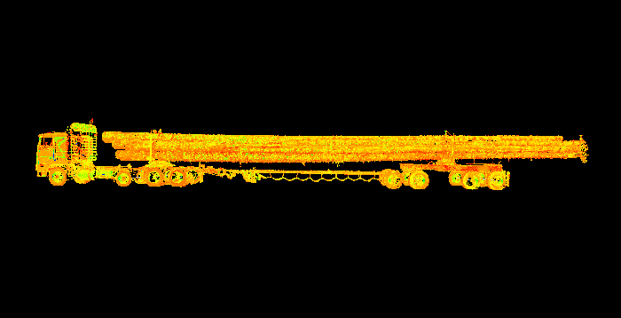 LiDAR scan of a pole truck